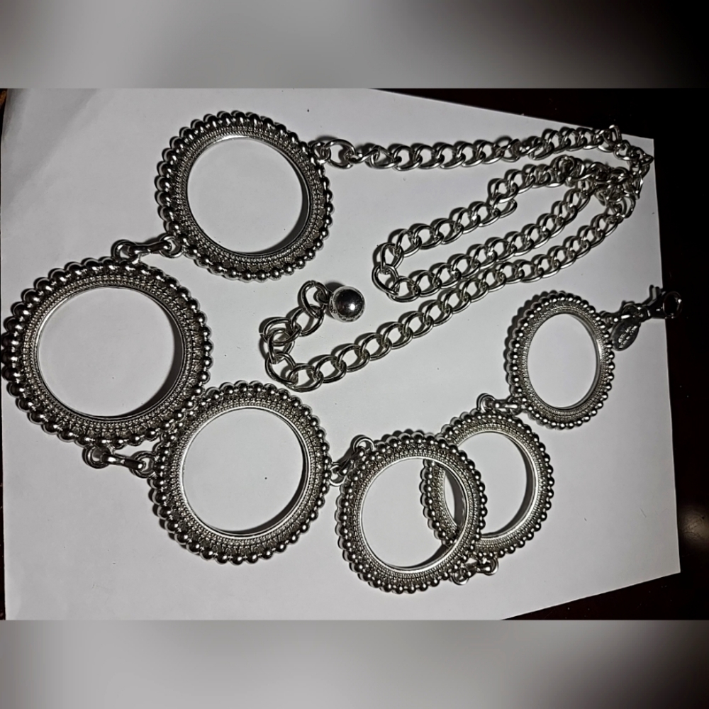 CHICO WOMEN SILVER METAL RINGS CHAIL LINK BELT